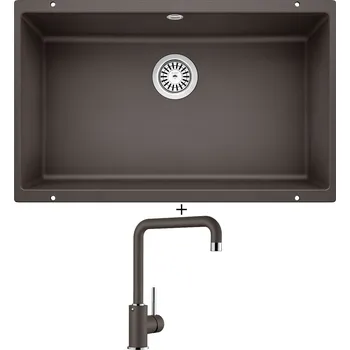 Granitový dřez Dřez pod desku SET Blanco ROTAN 700 U kávová 521349 + Blanco MILI kávová 523111