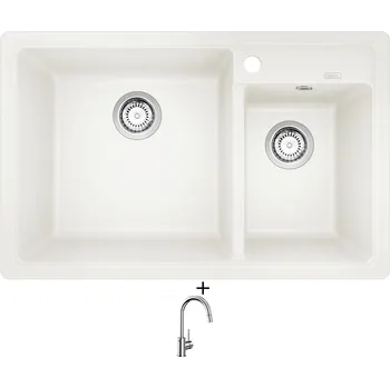 Granitový dřez Granitový dřez SET Blanco LEGRA 8 bílá 526226 + Blanco MIDA-S chrom 521454