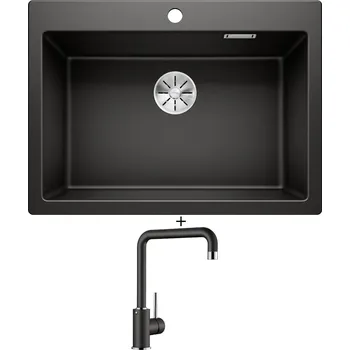 Granitový dřez SET Blanco PLEON 8 černá 525957 + Blanco MILI černá 526159