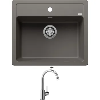 Granitový dřez Granitový dřez SET Blanco LEGRA 6 šedá vulkán 527269 + Blanco MIDA chrom 517742