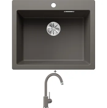 Granitový dřez Granitový dřez SET Blanco PLEON 6 šedá vulkán 527320 + Blanco MIDA šedá vulkán 526965