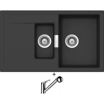 Granitový dřez Granitový dřez SET Schock MONO D-150 Dusk + Schock COSMO 525122 chrom