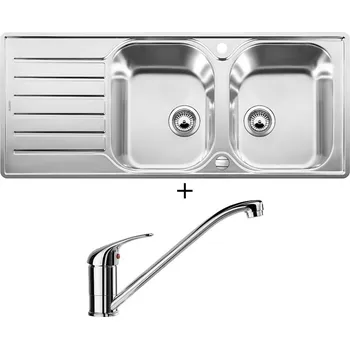 Nerezový dřez Nerezový dřez SET Blanco LANTOS 8 S-IF Compact nerez kartáčovaný s excentrem 519713 + Blanco DARAS chrom 517720