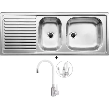 Nerezový dřez SET Blanco TOP EZS 11x4 nerez přírodní lesk 500847 + Deante NEO LUNO BOC W720 nerez