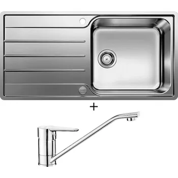Nerezový dřez Nerezový dřez SET Blanco LEMIS XL 6 S-IF nerez kartáčovaný s excentrem 523035 + Deante CORIO BFC 060M chrom