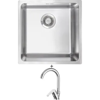 Kuchyňský dřez Nerezový dřez SET Deante EGERIA ZPE 010B nerez + Deante CHABER 062 M chrom