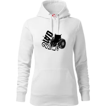 Dámská mikina Vozíčkář 2WD - Mikina dámská Cape s kapucí - M ( Bílá )