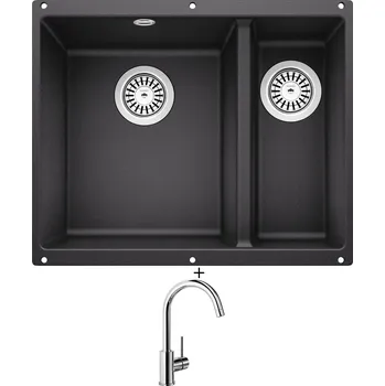 Granitový dřez Dřez pod desku SET Blanco ROTAN 340/160 U antracit 523077 + Blanco MIDA chrom 517742