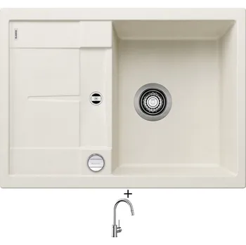 Granitový dřez Granitový dřez SET Blanco METRA 45 S Compact bílá soft + excentrické ovládání + Blanco MIDA-S chrom 521454