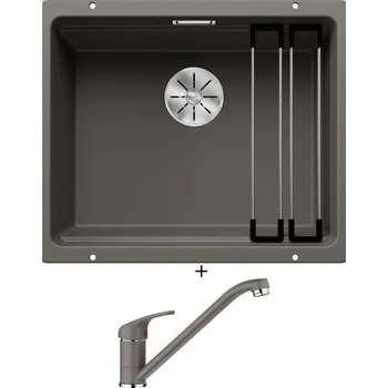 Granitový dřez Dřez pod desku SET Blanco ETAGON 500-U šedá vulkán 527258 + Blanco DARAS šedá vulkán 526934