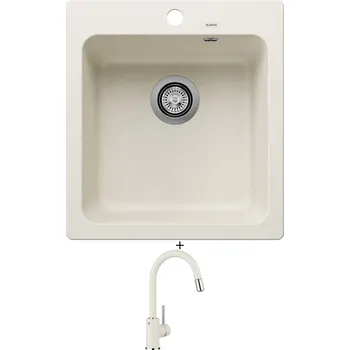 Granitový dřez Granitový dřez SET Blanco NAYA 45 bílá soft 527126 + Blanco MIDA-S bílá soft 526968