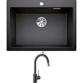 Granitový dřez Granitový dřez SET Blanco PLEON 8 antracit 523043 + Blanco MIDA-S antracit 521455