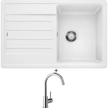 Kuchyňský dřez Granitový dřez SET Blanco LEGRA 45 S bílá 522203 + Blanco MIDA chrom 517742
