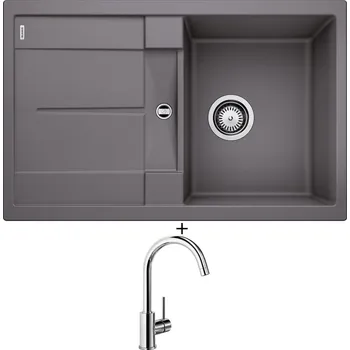 Granitový dřez Granitový dřez SET Blanco METRA 45 S šedá skála 518869 + Blanco MIDA chrom 517742