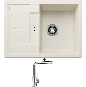 Kuchyňský dřez Granitový dřez SET Blanco METRA 45 S Compact bílá soft 527103 + Blanco MILA chrom 519414