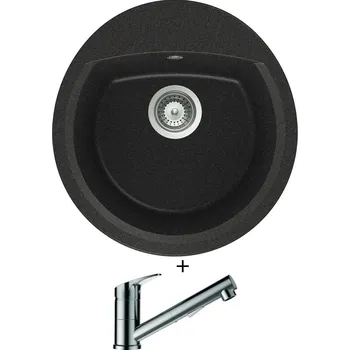 Granitový dřez Granitový dřez SET Schock MANHATTAN R-100 Onyx + Schock EVINAS 577120 nerez