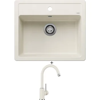 Kuchyňský dřez Granitový dřez SET Blanco LEGRA 6 bílá soft 527086 + Blanco MIDA bílá soft 526966