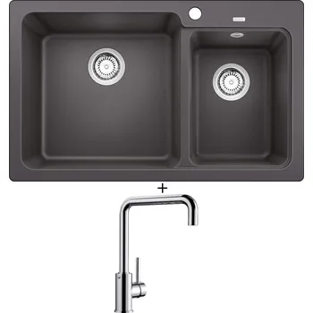 Granitový dřez Granitový dřez SET Blanco NAYA 8 šedá skála 519647 + Blanco MILI chrom 519413