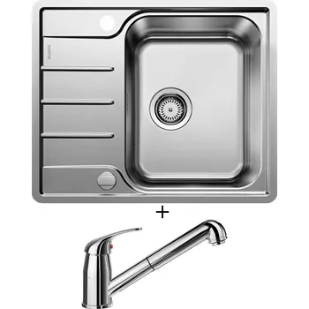 Nerezový dřez SET Blanco LEMIS 45 S-IF Mini nerez kartáčovaný s excentrem 525114 + Blanco DARAS-S chrom 517731