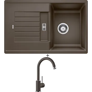 Kuchyňský dřez Granitový dřez SET Blanco ZIA 45 S kávová 515070 + Blanco MIDA kávová 519423