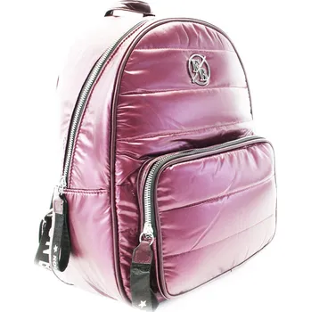 Městský batoh Světle růžový prošívaný dámský zipový batoh Agnesie