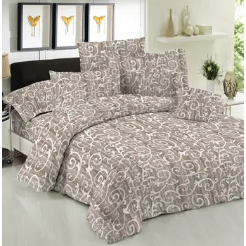 Povlečení Top textil Bavlněné povlečení Ornament hnědý 140x200, 70x90cm