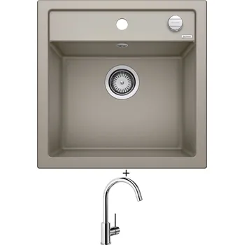 Kuchyňský dřez Granitový dřez SET Blanco DALAGO 5 tartufo s excentrem 518528 + Blanco MIDA chrom 517742