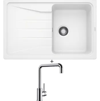 Kuchyňský dřez Granitový dřez SET Blanco SONA 45 S bílá 519665 + Blanco MILI chrom 519413
