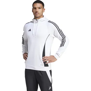 Pánská mikina Mikina s kapucí Adidas Tiro 24 Hoodie bílo černá Velikost: 3XL