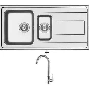 Nerezový dřez Nerezový dřez SET Pyramis ALEA (100x50) 1 1/2B 1D nerez + Laveo BONA BAB 268D nerez