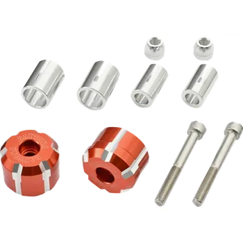 Závaží do motocyklových řídítek DAYTONA BAR END "W" barva oranžová, pár (průměr montážního konce 14 mm - 19 mm (9/16„ - 3/4“))