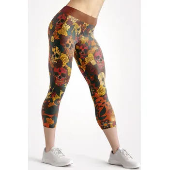 Dámské legíny UTOPY 3/4 Dámské sportovní legíny Los Muertos Velikost: XS