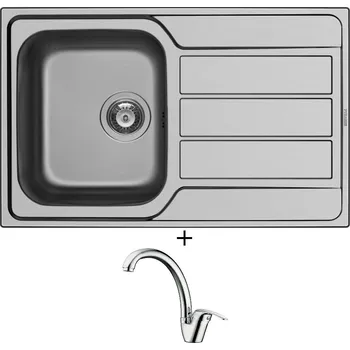 Nerezový dřez Nerezový dřez SET Pyramis ATHENA (79x50) 1B 1D nerez + Pyramis OSSIA chrom