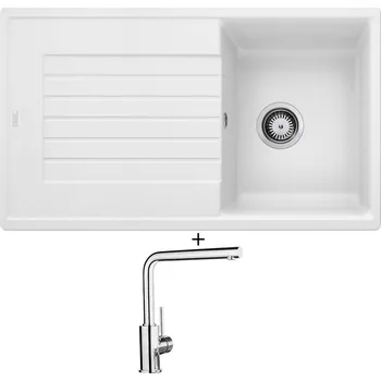 Kuchyňský dřez Granitový dřez SET Blanco ZIA 45 SL bílá 516740 + Blanco MILA chrom 519414