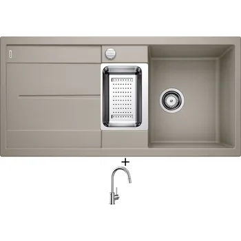 Granitový dřez Granitový dřez SET Blanco METRA 6 S tartufo s excentrem 517354 + Blanco MIDA-S chrom 521454