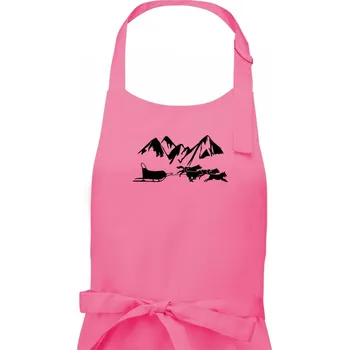 Kuchyňská zástěra Psí spřežení hory - Dámská zástěra na vaření - Univerzální velikost ( Růžová )