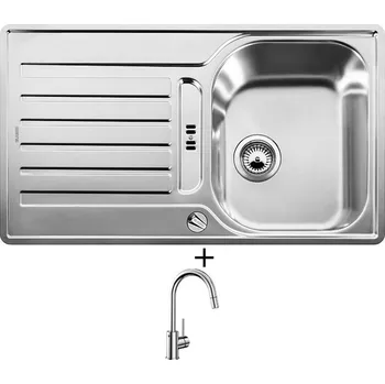 Nerezový dřez SET Blanco LANTOS 45 S-IF nerez kartáčovaný s excentrem 519717 + Blanco MIDA-S chrom 521454