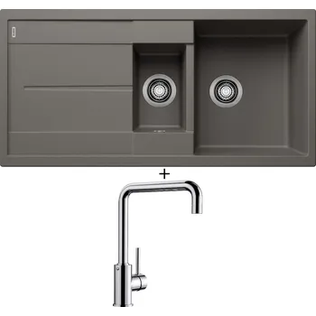 Granitový dřez Granitový dřez SET Blanco METRA 6 S šedá vulkán 527300 + Blanco MILI chrom 519413