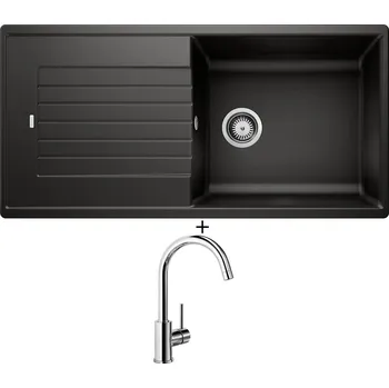 Kuchyňský dřez Granitový dřez SET Blanco ZIA XL 6 S černá 526024 + Blanco MIDA chrom 517742