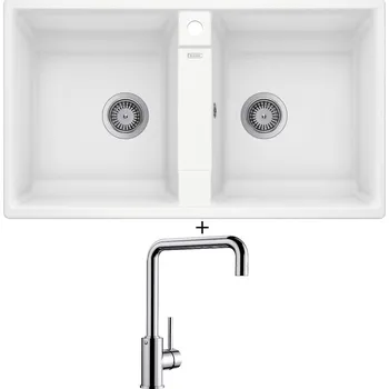 Kuchyňský dřez Granitový dřez SET Blanco ZIA 9 bílá 516678 + Blanco MILI chrom 519413