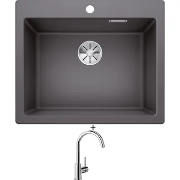 Granitový dřez Granitový dřez SET Blanco PLEON 6 šedá skála 521679 + Blanco MIDA chrom 517742