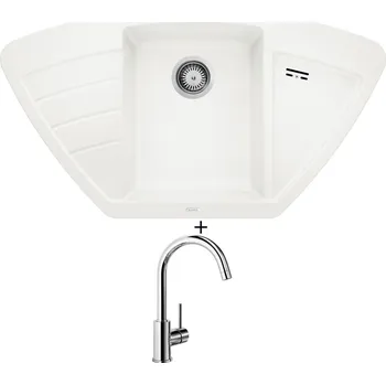 Granitový dřez Granitový dřez SET Blanco ZIA 9 E bílá 514758 + Blanco MIDA chrom 517742