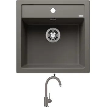Granitový dřez Granitový dřez SET Blanco DALAGO 5 šedá vulkán + Blanco MIDA šedá vulkán 526965
