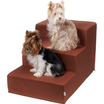 Schody a rampa pro psa Iridog Schody pro psy STEPPIE no.4 hnědé v42 x š45 x d70 cm