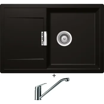 Kuchyňský dřez Granitový dřez SET Schock MONO D-100 Night + Schock EVINAS 577000 nerez