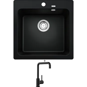 Kuchyňský dřez Granitový dřez SET Blanco NAYA 5 černá 526578 + Blanco MILI černá matná 526665
