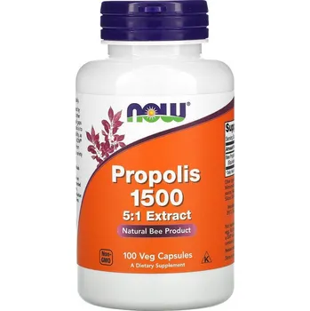 Doplněk stravy NOW Foods - Extrakt z propolisu 5:1 1500 mg – 100 veg kapslí