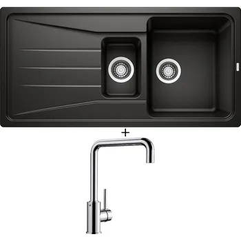 Granitový dřez SET Blanco SONA 6 S černá 525975 + Blanco MILI chrom 519413