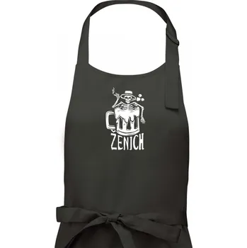 Kuchyňská zástěra Ženich kostra - Pánská zástěra na vaření - Univerzální velikost ( Dřevěné uhlí )