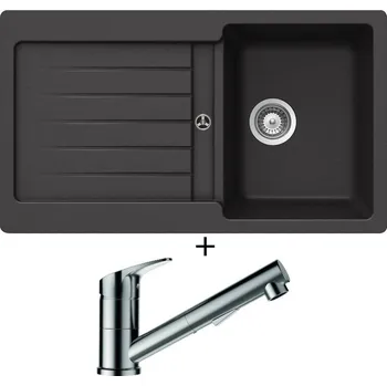 Granitový dřez Granitový dřez SET Schock TYPOS D-100 Nero + Schock EVINAS 577120 nerez